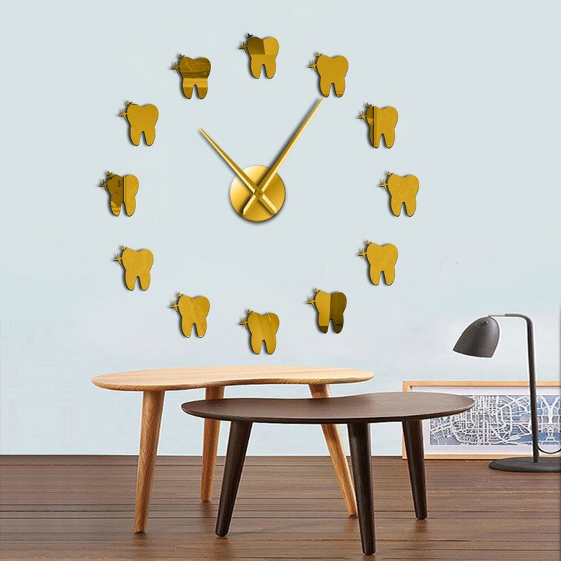 Dinți ceas de perete mare clinică dentară decor acasă design modern real mare diy ceas de perete silențios cuarț