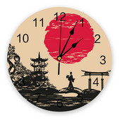 Japán stílusú sziluett falióra Dekoratív Kreatív Modern falióra nappali konyhába irodai hálószobába