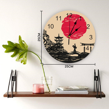 Ρολόι τοίχου ιαπωνικού στυλ Silhouette Διακοσμητικό δημιουργικό μοντέρνο ρολόι τοίχου για σαλόνι κουζίνα γραφείο Υπνοδωμάτιο