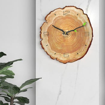 Creative Art Design Ρολόι τοίχου 12 ιντσών Ετήσιο δαχτυλίδι Quartz Wood Grain Μοντέρνο αθόρυβο σαλόνι υπνοδωμάτιο Διακόσμηση σπιτιού