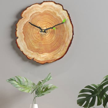 Creative Art Design Ρολόι τοίχου 12 ιντσών Ετήσιο δαχτυλίδι Quartz Wood Grain Μοντέρνο αθόρυβο σαλόνι υπνοδωμάτιο Διακόσμηση σπιτιού