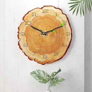 Creative Art Design Ρολόι τοίχου 12 ιντσών Ετήσιο δαχτυλίδι Quartz Wood Grain Μοντέρνο αθόρυβο σαλόνι υπνοδωμάτιο Διακόσμηση σπιτιού