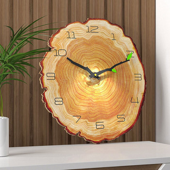 Creative Art Design Ρολόι τοίχου 12 ιντσών Ετήσιο δαχτυλίδι Quartz Wood Grain Μοντέρνο αθόρυβο σαλόνι υπνοδωμάτιο Διακόσμηση σπιτιού