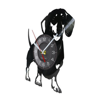 Wirehaired Dachshund Dog Ρολόι τοίχου Dog Wiener-Dog Vinyl Ρολόι τοίχου Pet Shop Pet Shop Puppy διακόσμηση τοίχου Vintage ρολόι ράτσας δώρα