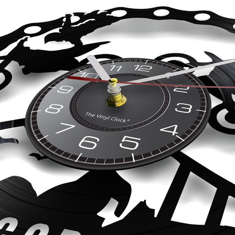 Motocross Racing Brappp Decor Modern Ceas de perete Dirtbike Trick Riding Vinyl Record Ceas Freestyle Motociclete Curse Riders Cadou