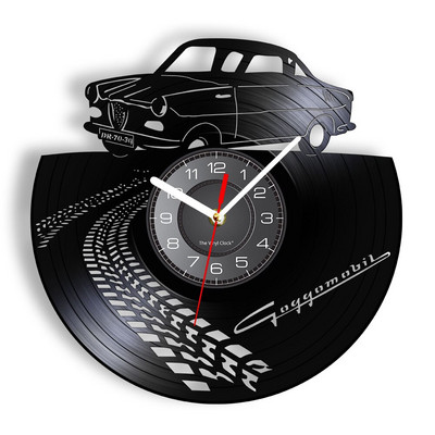 Camper Van Home Decor Ceas de perete personalizat cu logo-ul numelui tău Numărul mașinii Camper van Retro Car Ceas de perete personalizat cu disc de vinil