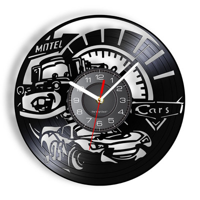 Camper Van Home Decor Ceas de perete personalizat cu logo-ul numelui tău Numărul mașinii Camper van Retro Car Ceas de perete personalizat cu disc de vinil