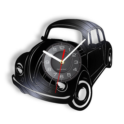 Camper Van Home Decor Ceas de perete personalizat cu logo-ul numelui tău Numărul mașinii Camper van Retro Car Ceas de perete personalizat cu disc de vinil