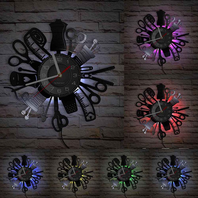 Stitch By Stitch Sewing Idézetek Fali művészet Bakelit lemez falióra Varrógép Divat Fali dekoráció Vintage foltvarrás falióra