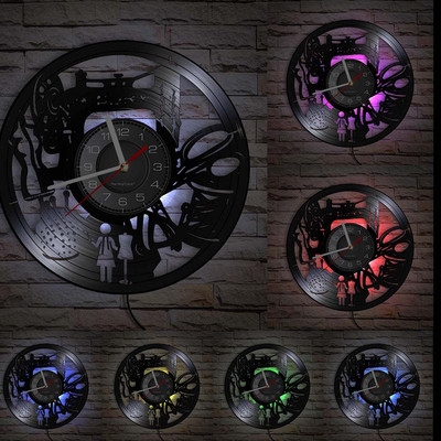 Stitch By Stitch Sewing Idézetek Fali művészet Bakelit lemez falióra Varrógép Divat Fali dekoráció Vintage foltvarrás falióra