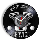 Motociklu serviss Biznesa piekarināmo zīmju darbnīca Sienas pulkstenis Motociklu remonts Vinila ierakstu pulkstenis Garāžas dekoratīvais sienas pulkstenis