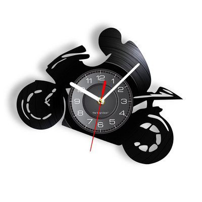 Motociklu serviss Biznesa piekarināmo zīmju darbnīca Sienas pulkstenis Motociklu remonts Vinila ierakstu pulkstenis Garāžas dekoratīvais sienas pulkstenis