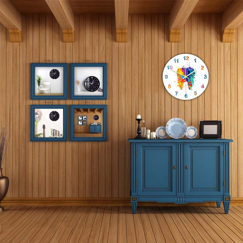 Ceas de perete imprimat în formă de dinte acuarelă, clinică dentară, birou, decor, ceas, stomatologie, ceas de perete, cadou ortodont