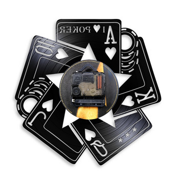 I Love Poker Cards Game Royal Flush Spades Gamble Διακόσμηση δωματίου Ρολόι τοίχου Las Vegas Casino Gamer Νικητής Βινυλίου Ρολόι τοίχου