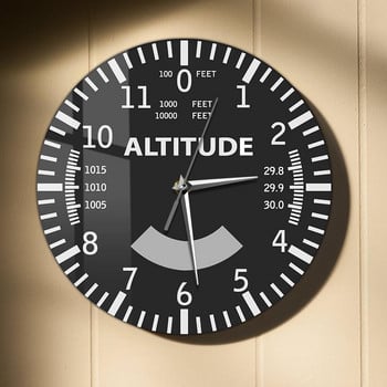 Classic Aviation Inspied Altitude Instrument Ρολόι τοίχου υψόμετρο για πιλότους σαλονιού Διακόσμηση σπιτιού Ρολόι τοίχου αεροπλάνου Aviator