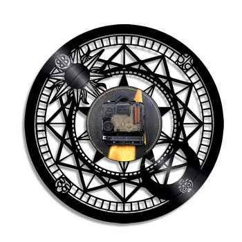 Астрономическо изкуство Часовник с винилова плоча Нетиктакащ стенен декор Бинокъл Телескоп Ретро подарък Творчески висящ часовник Стенен художествен часовник