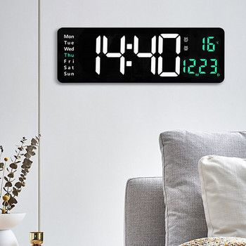 LED цифров будилник Електронни настолни часовници USB Модерен цифров часовник Електронен стенен часовник с дистанционно управление Темп Дата
