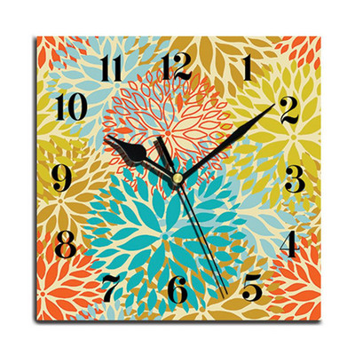 Fa négyzet alakú fali órák csendes, nem ketyegő elemmel működő, otthoni konyhához nappali irodai dekoráció