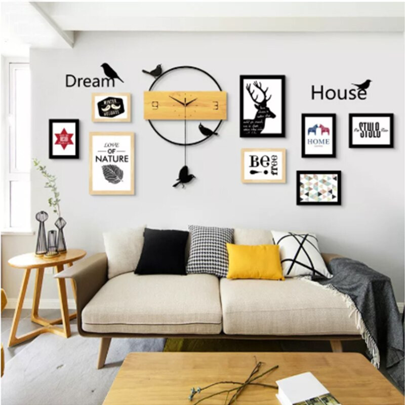 Ceasuri creative de perete mari, din lemn, cuarț 3D, ceas cu pendul silențios, pentru decorarea casei, dormitor, sufragerie, design modern nordic