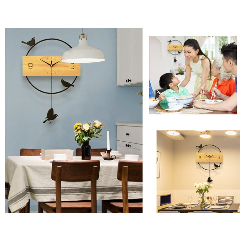 Ceasuri creative de perete mari, din lemn, cuarț 3D, ceas cu pendul silențios, pentru decorarea casei, dormitor, sufragerie, design modern nordic