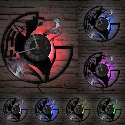 Szibériai husky bakelit lemez falióra csendes, nem ketyegő kutyamancs kisállatbolt Vintage Art Decor kutyafajta Husky kutyatulajdonos ajándékötlet