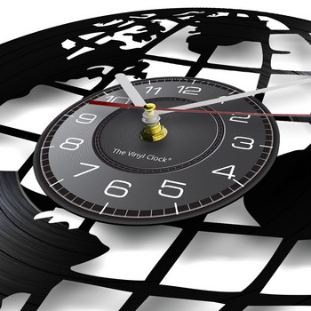 3D Земен стенен часовник Карта на глобус Начало Декор Винилова плоча Стенен часовник Карта на света Интериор Модерен часовник Подарък за новоселе
