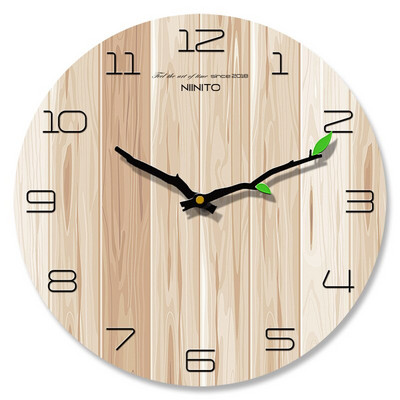 Paprastas medžio grūdų sieninis laikrodis Modernaus dizaino tylus kvarcinis laikrodis Namų svetainė Biuro kavinės apdaila Menas Sieninis laikrodis