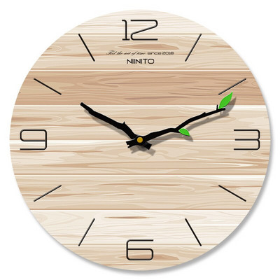 Paprastas medžio grūdų sieninis laikrodis Modernaus dizaino tylus kvarcinis laikrodis Namų svetainė Biuro kavinės apdaila Menas Sieninis laikrodis
