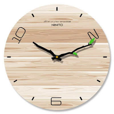 Paprastas medžio grūdų sieninis laikrodis Modernaus dizaino tylus kvarcinis laikrodis Namų svetainė Biuro kavinės apdaila Menas Sieninis laikrodis