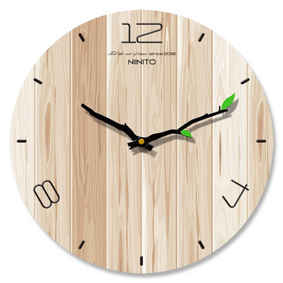 Paprastas medžio grūdų sieninis laikrodis Modernaus dizaino tylus kvarcinis laikrodis Namų svetainė Biuro kavinės apdaila Menas Sieninis laikrodis