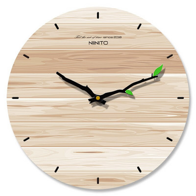 Paprastas medžio grūdų sieninis laikrodis Modernaus dizaino tylus kvarcinis laikrodis Namų svetainė Biuro kavinės apdaila Menas Sieninis laikrodis