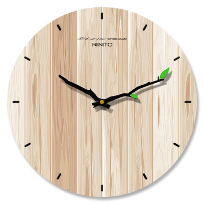 Paprastas medžio grūdų sieninis laikrodis Modernaus dizaino tylus kvarcinis laikrodis Namų svetainė Biuro kavinės apdaila Menas Sieninis laikrodis