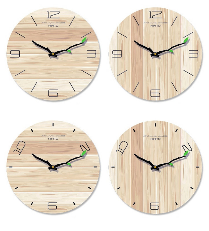 Paprastas medžio grūdų sieninis laikrodis Modernaus dizaino tylus kvarcinis laikrodis Namų svetainė Biuro kavinės apdaila Menas Sieninis laikrodis