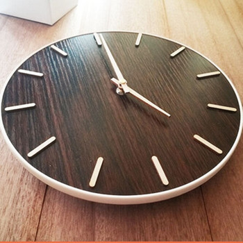 Японски стил 10 инча Mute дървен стенен часовник Часовник от масивно дърво Кварцов Висящ часовник Модерна декорация на дома Всекидневна спалня