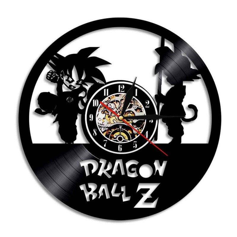 Rajzfilm Anime Son Goku Kakarotto CD bakelit lemez falióra barkácsolás kivehető műóra fekete Duvar Saati otthoni szoba dekoráció