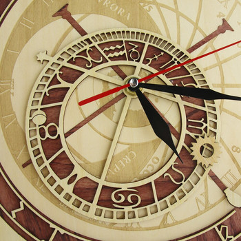 Пражки астрономически часовник Дървен стенен часовник Old Town City Hall Чешка република Домашен декор Астрономия Стенно изкуство Безшумен кварцов часовник