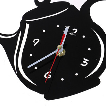 Нова креативна акрилна чаша за кафе 3D стенен часовник Направи си сам чайник Декоративни кухненски стенни часовници Всекидневна Трапезария Часовник за домашен декор