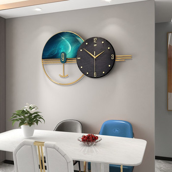 65 см лек луксозен стенен часовник за хол Декорация на дома Метален стенен часовник Часовници от естествена скала Циферблат
