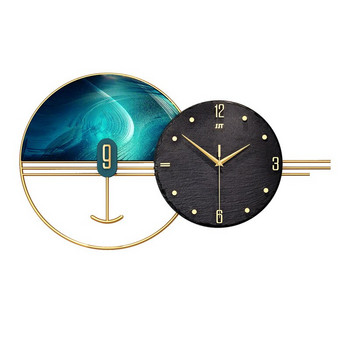 65 см лек луксозен стенен часовник за хол Декорация на дома Метален стенен часовник Часовници от естествена скала Циферблат