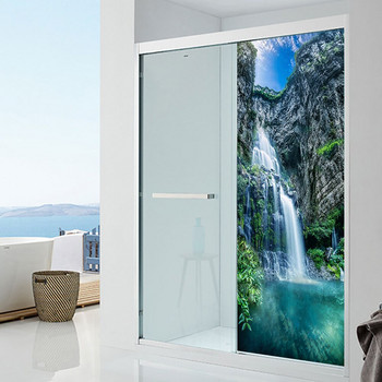 Αυτοκόλλητο 3D Waterfall Scenery Door PVC DIY Αυτοκόλλητη αδιάβροχη ταπετσαρία για πόρτες Αφίσα σαλονιού κρεβατοκάμαρας Διακόσμηση σπιτιού