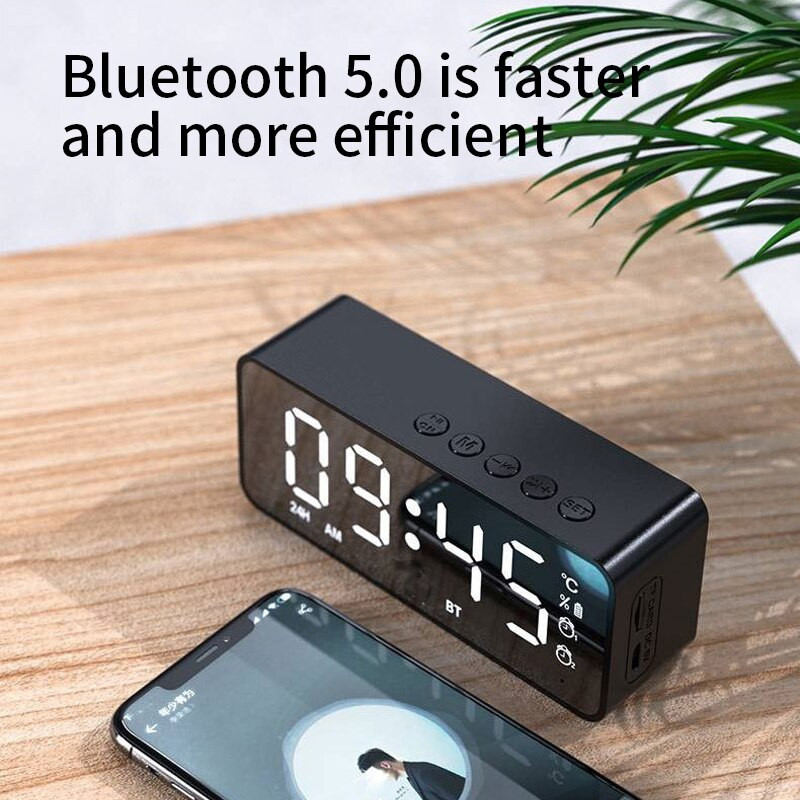 Bluetooth hangszóró órák LED digitális intelligens ébresztőóra Elektronikus FM rádió asztali órák USB asztali dekorációs óra szundi funkció