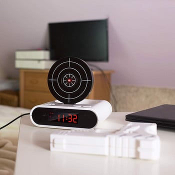 1 Set Gun Alarm Clock Shoot Alarm Recordable Gadget Target Desktop Ψηφιακό κομοδίνο Ξυπνητήρι Δώρο