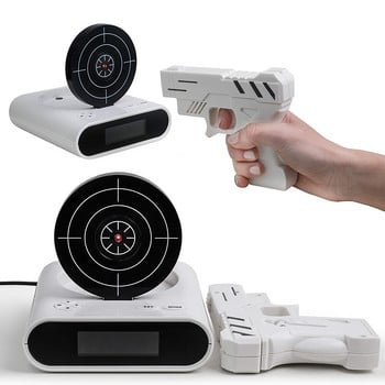 1 Set Gun Alarm Clock Shoot Alarm Recordable Gadget Target Desktop Ψηφιακό κομοδίνο Ξυπνητήρι Δώρο