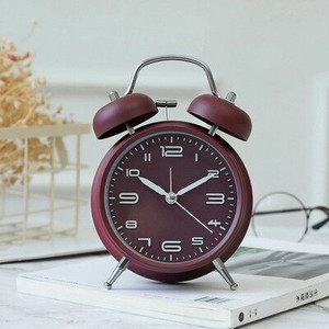 Kreatív ébresztőóra Vintage retro aranyos néma mutatós órák csengő hangos ébresztőóra világos éjjeli dekorációval