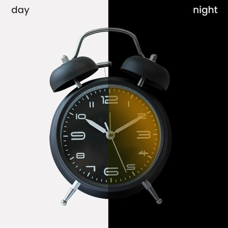 Kreatív ébresztőóra Vintage retro aranyos néma mutatós órák csengő hangos ébresztőóra világos éjjeli dekorációval