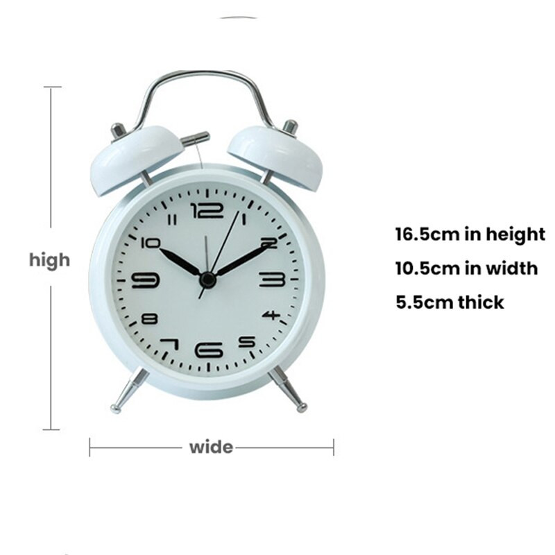 Kreatív ébresztőóra Vintage retro aranyos néma mutatós órák csengő hangos ébresztőóra világos éjjeli dekorációval