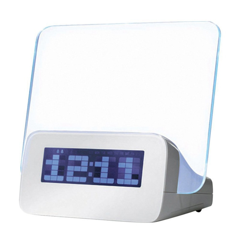 MOSEKO atnaujinimo žadintuvai LED fluorescencinė pranešimų lenta Skaitmeninis žadintuvas Kalendorius Nakties šviesa Žalia/mėlyna/raudona stalinis laikrodis