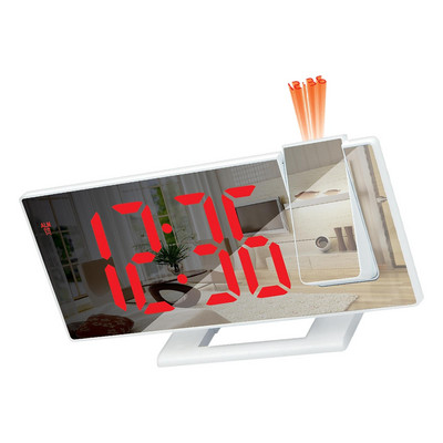 Vetítési digitális ébresztőóra fali mennyezeti óra 12/24 órás piros betűtípusú USB tápellátású LED-es ébresztőóra gyerekeknek diákoknak idősek iroda