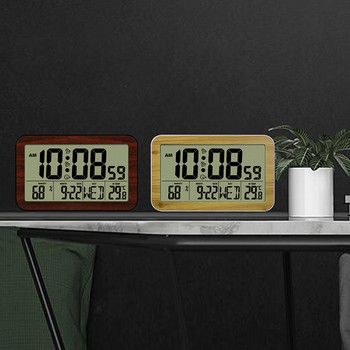 Ψηφιακό Ξυπνητήρι με μπαταρία Λειτουργία αναβολής Μεγάλη οθόνη LCD Μοντέρνο επιτραπέζιο ρολόι τοίχου για τραπέζι κρεβατοκάμαρας κομοδίνο σπίτι