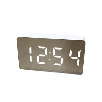 Επιτραπέζιος πίνακας αφύπνισης με δυνατότητα ρύθμισης ρύθμισης Ηλεκτρονικό ψηφιακό ρολόι LED καθρέφτης Μοντέρνος μίνι αναβολή σίγασης Θερμοκρασία ώρας αυτοκινήτου στο σπίτι